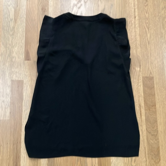 White House Black Market Women's Black Polyester V-Neck Sleeveless Top Shirt - Picture 2 of 7